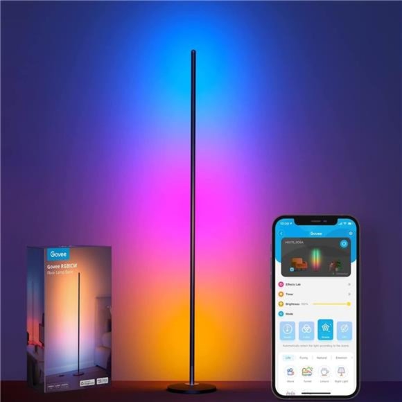 RGBIC Floor Lamp, LED Corner Lamp Works with Alexa, Smart Modern Standing Lamp - Picture 1 of 5